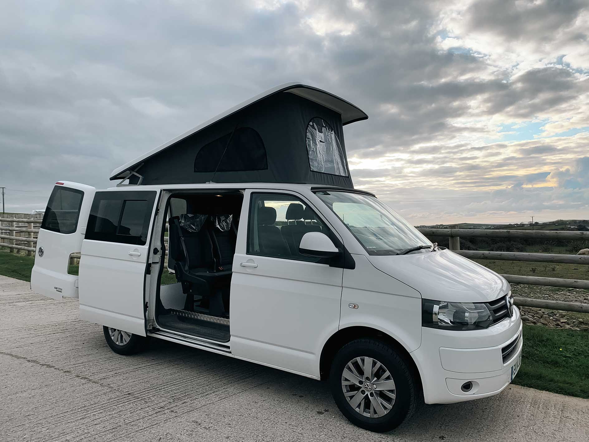 white Campervan Conversions UK with elevated roof