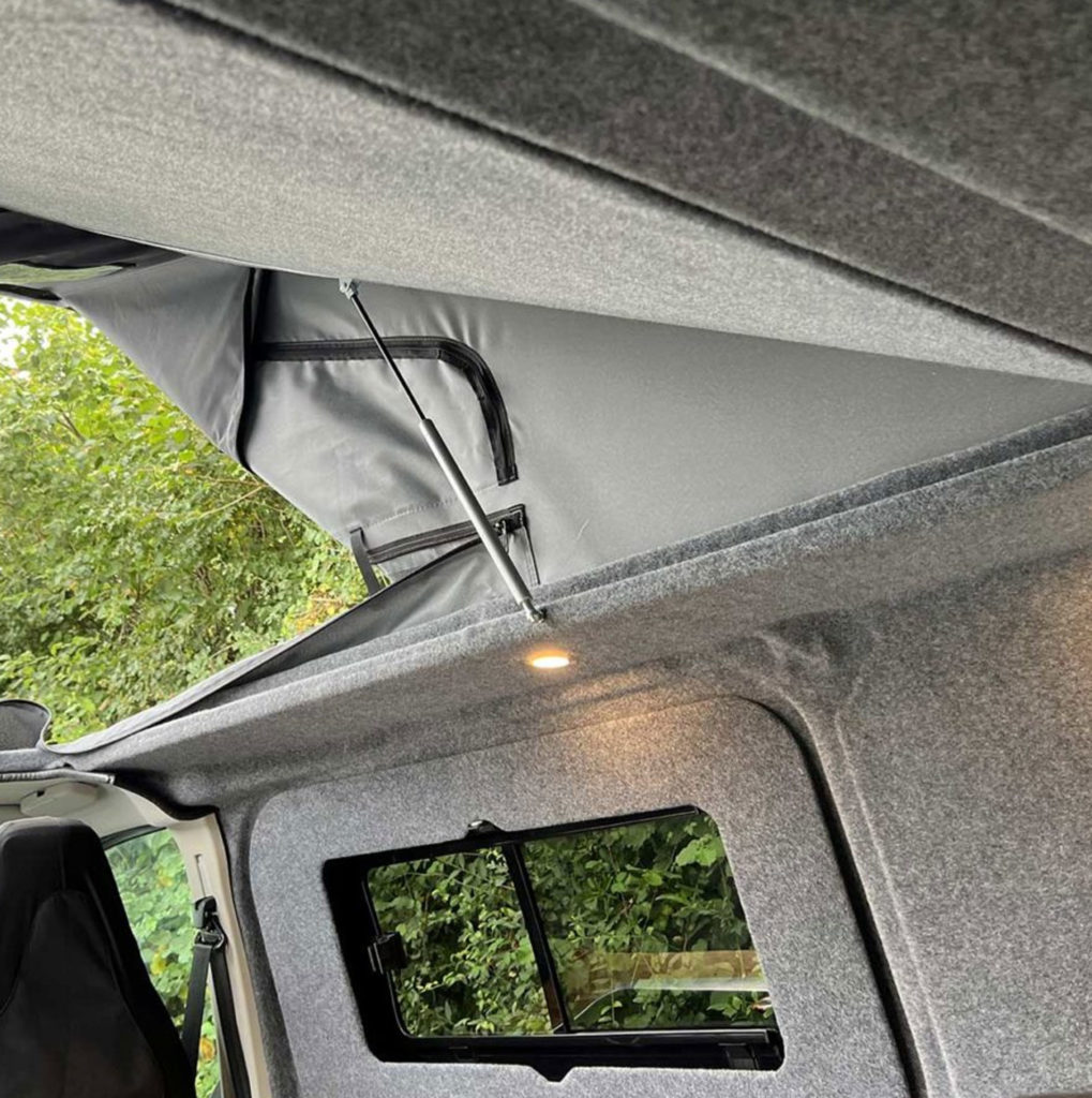 Campervan Conversion Services include lining and insulation like this campervan lining in grey
