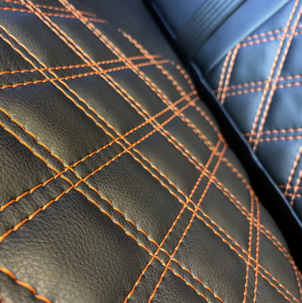 leather effect upholstery in camper conversion