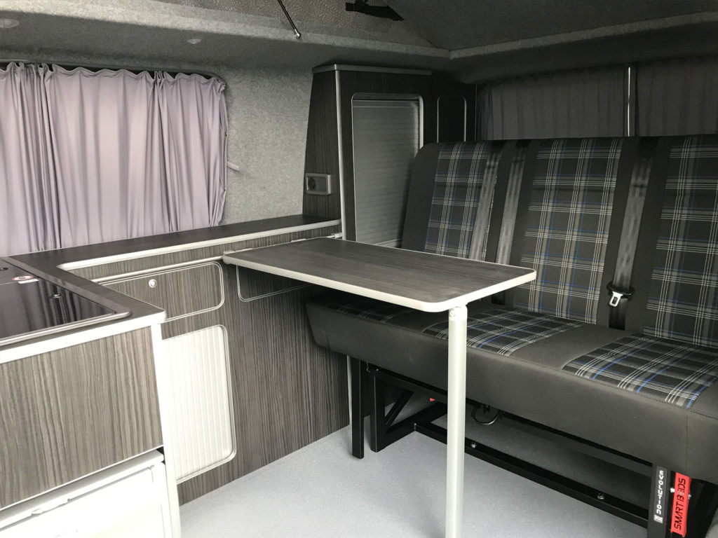 drake camper conversion seating and table
