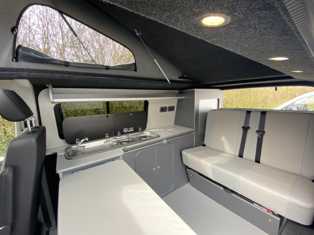 hudson camper conversion with bright interior