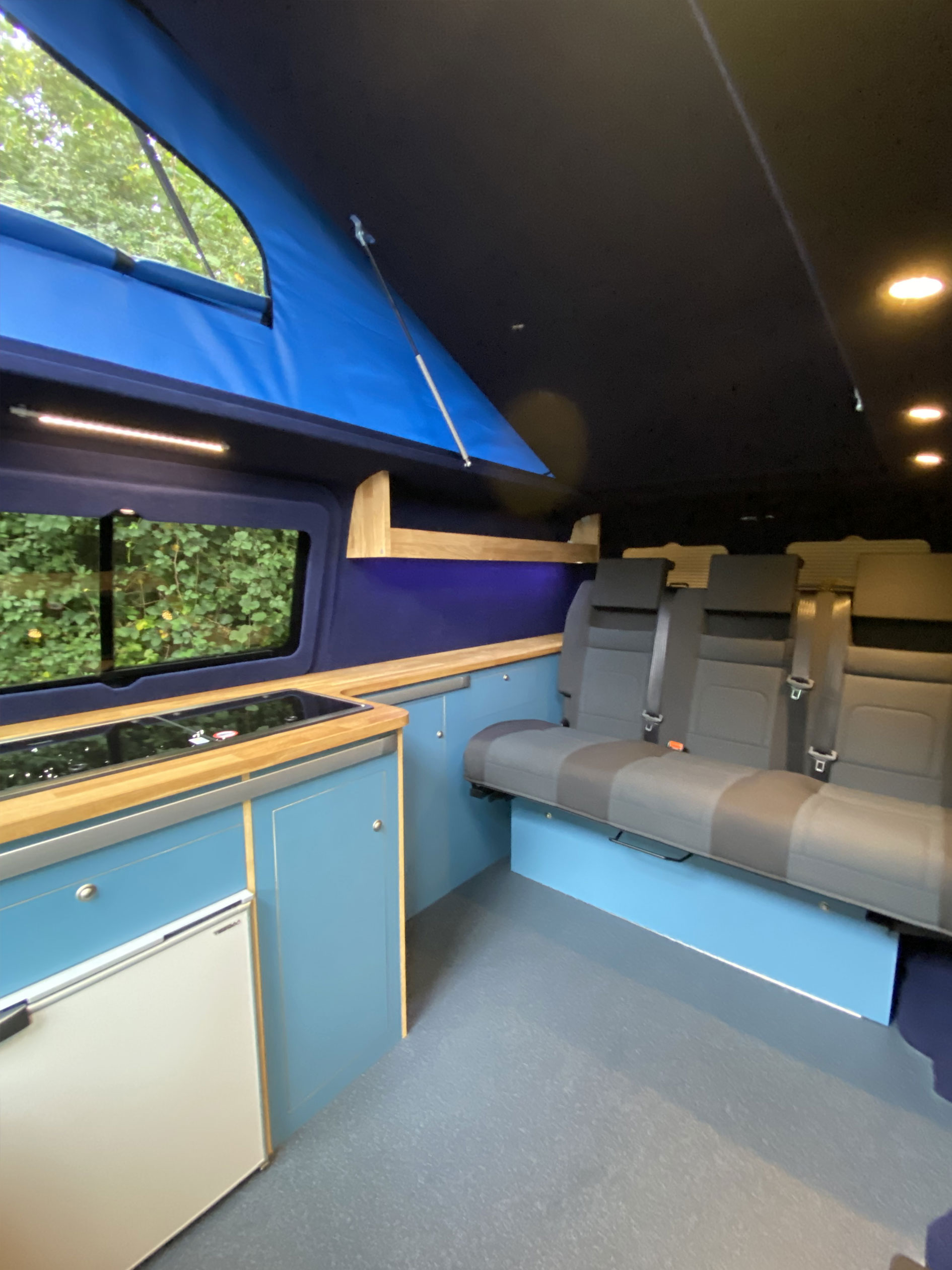 campervan head space with elevating roof up