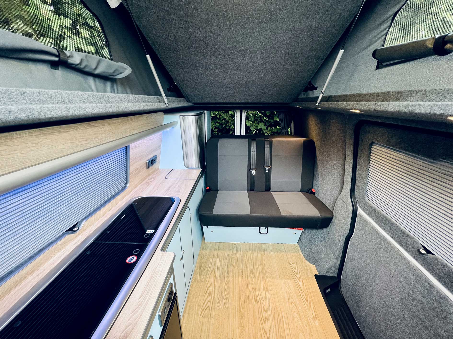 spacious camper van conversion interior